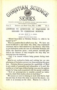Christian Science Series, Vol. 1, No. 1