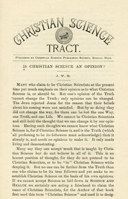 Is Christian Science an opinion?