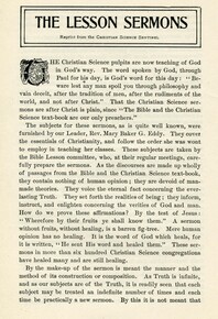 The lesson sermons