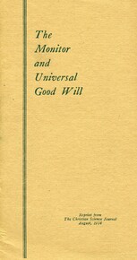 The Monitor and universal good will