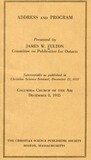 Address and program: Columbia "church of the air" December 8, 1935
