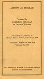 Address and program: Columbia "church of the air" February 9, 1936 