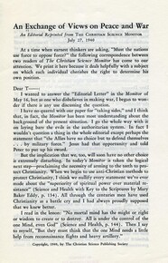 An exchange of views on peace and war