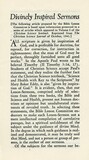 Divinely inspired sermons