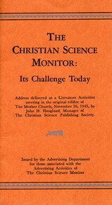 The Christian Science Monitor: its challenge today 