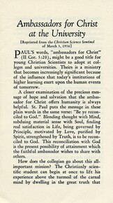 Ambassadors for Christ at the university