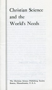 Christian Science and the world’s needs