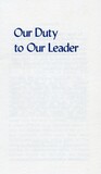 Our duty to our Leader