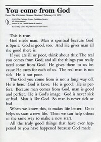 You come from God